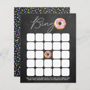 Papier Bingo du Baby shower de l'arrosage de donut