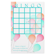 Bingo du Baby shower des ballons