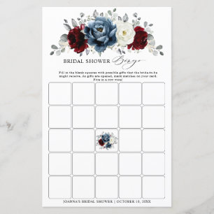 Papier Bingo Fête des mariées Boho Ivoty Boho bleu ardois