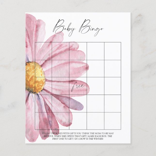 Papier Bingo fleur sauvage Baby Bingo (Devant)