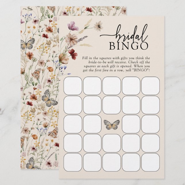 Papier Bingo floral (Devant / Derrière)
