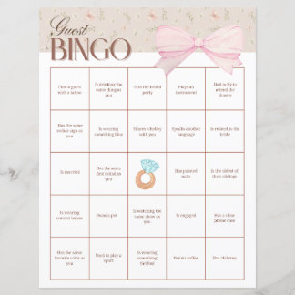 Papier Bingo Invité pour l'Enterrement de Vie de Jeune Fi