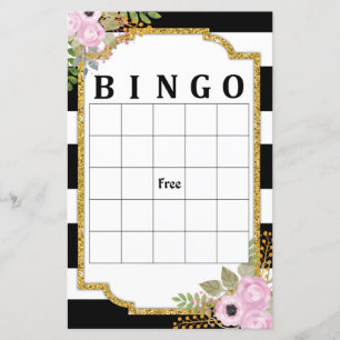 Papier Bingo noir blanc rayé jeu