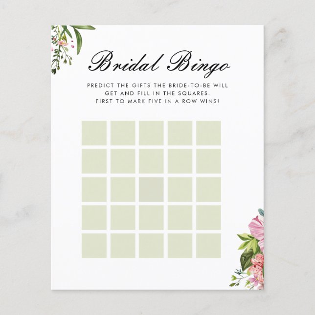 Papier Bingo nuptiale Margarita Fête des mariées mexicain (Devant)