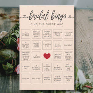 Papier Bingo nuptiale Trouvez le jeu de Fête des mariées 