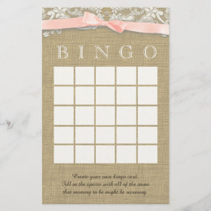 Papier Bingo vintage dentelle et douche à mâchoires