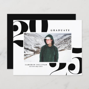 Papier Black Bold Typographie 2023 Graduation Invitation