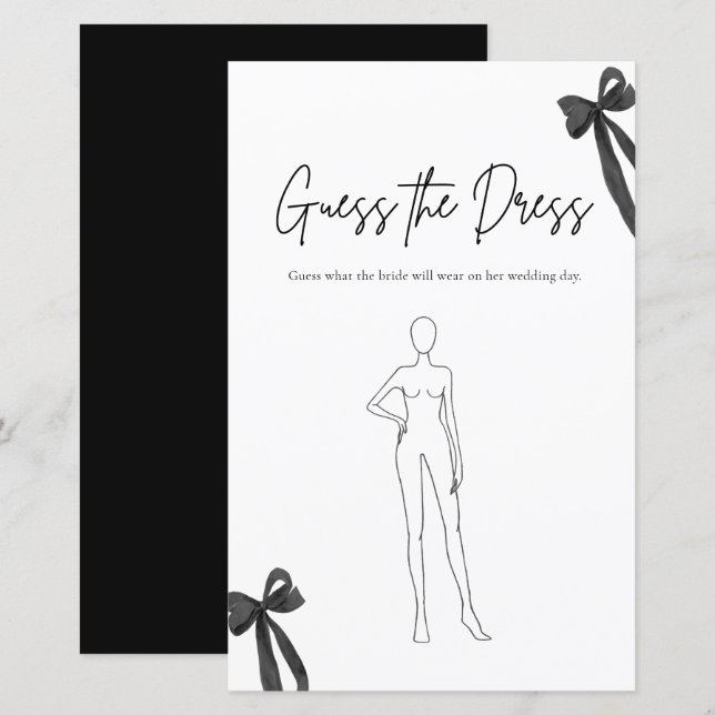 Papier Black Bow Devine La Fête des mariées De Robe Jeu (Devant / Derrière)