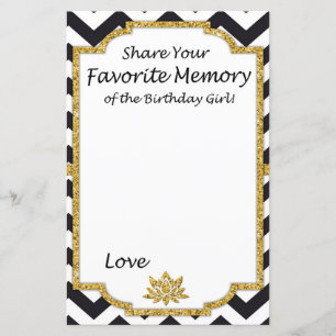 Papier Black Chevron Favorite Mémoire de l'anniversaire