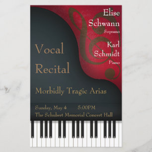 Papier Black Grand Piano Vocal Considérant Poster & Progr