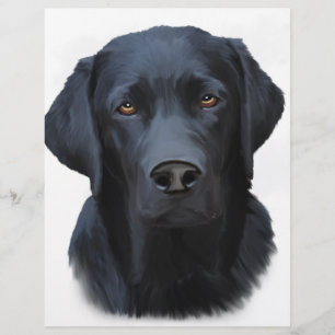 Papier Black Labrador Dog Water Couleur Art Peinture