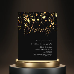 Papier Black or stars budget 70e anniversaire invitation