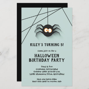 Papier Black Spider Kids Halloween Invitations d'annivers
