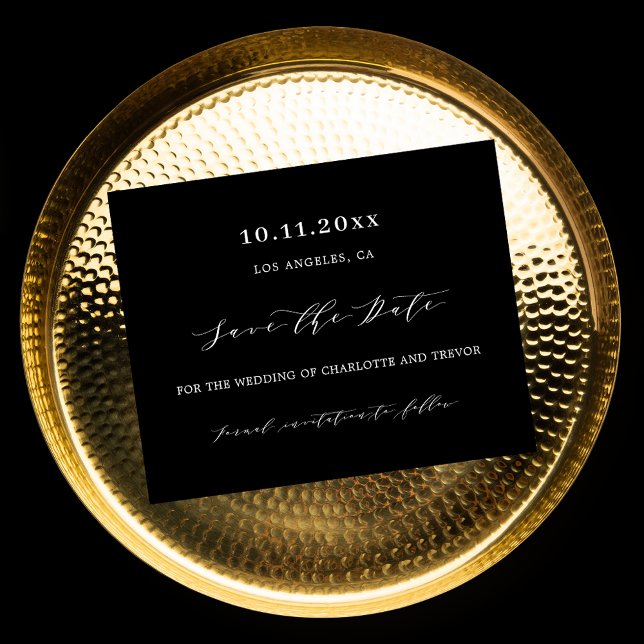 Papier Black white script mariage moderne Enregistrer la  (Créateur téléchargé)