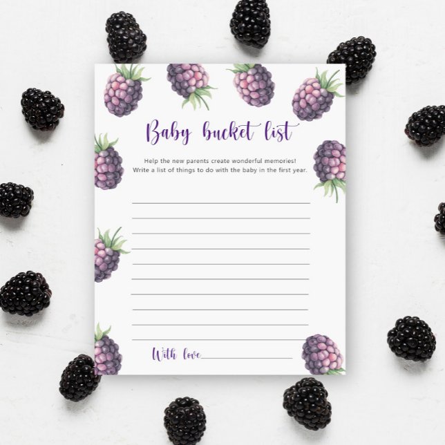 Papier Blackberry - Liste des seaux pour bébés (Créateur téléchargé)
