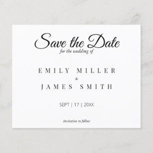 Papier Blanc simple Enregistrer la date Mariage budget