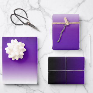 Papier blanc violet noir à envelopper noir