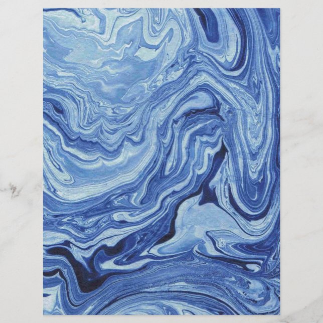 Papier Bleu Agate Marbre Motif Swirl Arts et artisanat pa (Devant)