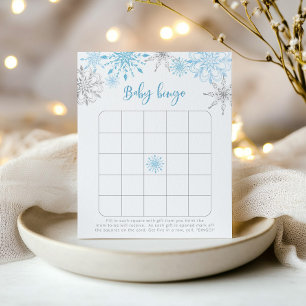 Papier Bleu argent snowflèches bébé jeu de bingo