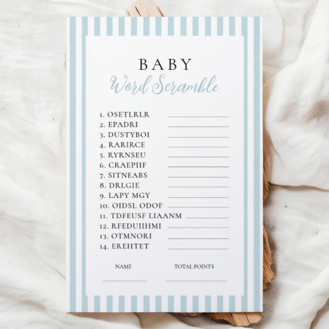 Papier Bleu Baby shower Mot Début (Créateur téléchargé)