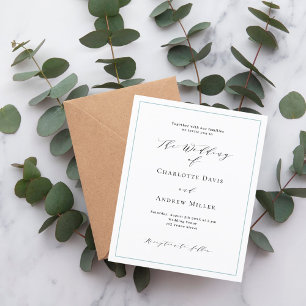 Papier Bleu bleu foncé faire-part de mariage formelle