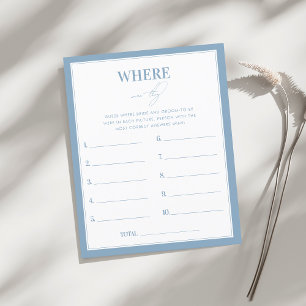 Papier Bleu Design Où Étaient-Ils Fête des mariées Jeu