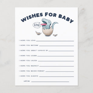 Papier Bleu Dinosaure Voeux pour Baby Card