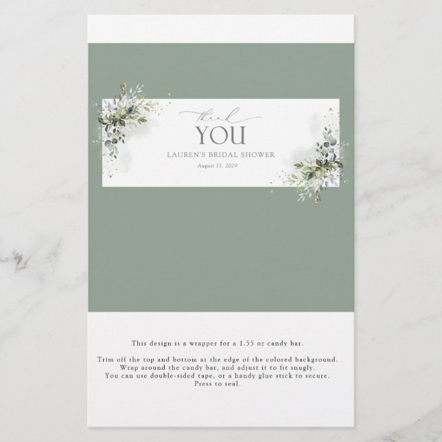 Papier Bleu Dusty Eucalyptus Douche Barre-Bonus Wrapper (Devant)