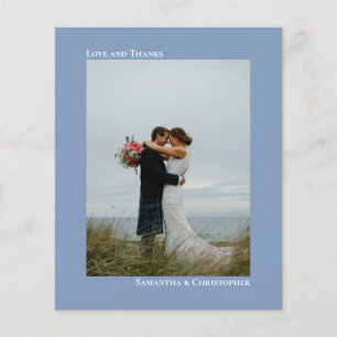 Papier Bleu Dusty simple Mariage Merci photo