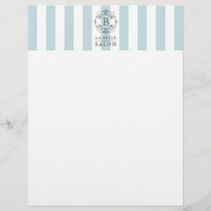 Papier Bleu et Blanc avec Monogramme