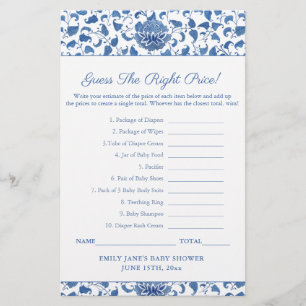 Papier Bleu Et Blanc Devinez Le Jeu Baby shower Prix