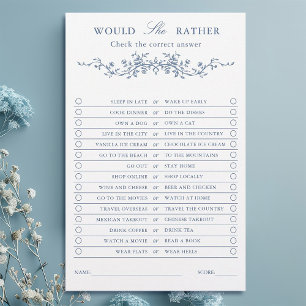 Papier Bleu Français Classique Floral 'Voudrait-Elle Plai