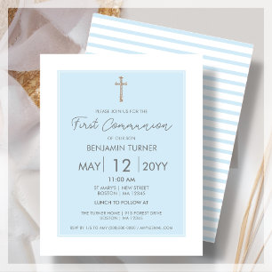 Papier Bleu Invitation budgétaire moderne de la premièr