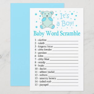 Papier Bleu ours Bébé mot scramble jeu