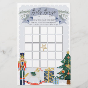 Papier bleu pastel babyfoot bébé bingo douche jeu