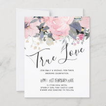 Bleu rose pâle bleu floral Mariage Budget