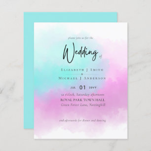 Papier Bleu rose simple Bleu Fade Bleu Moderne Mariage Bu