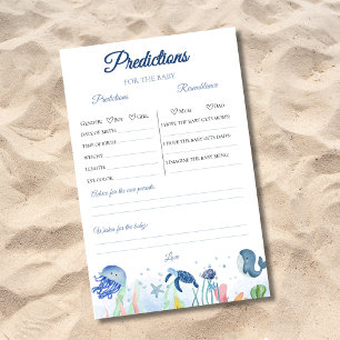 Papier Bleu sous le baby shower de mer Jeu de prédictions