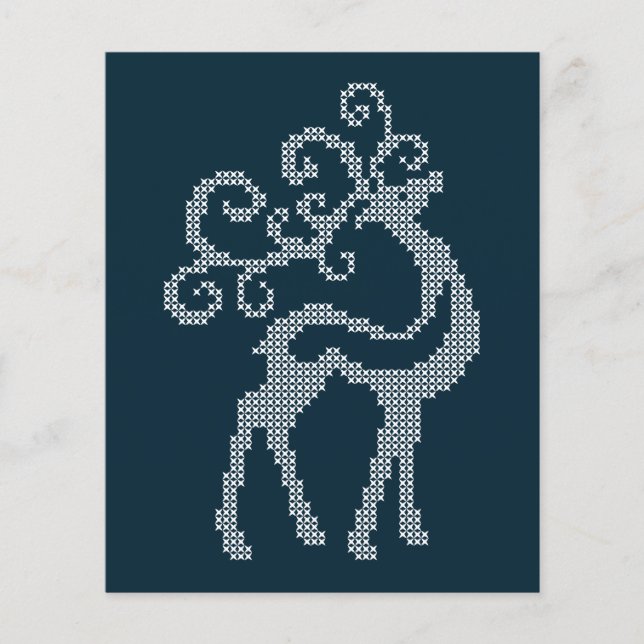 Papier Bleu xmas broderie rennes bois saisonnière (Devant)