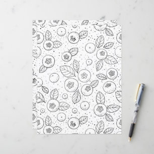 Papier Bleuets en noir et blanc