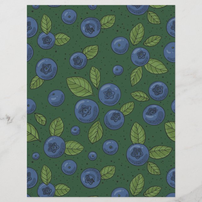 Papier Bleus sur vert foncé (Devant)