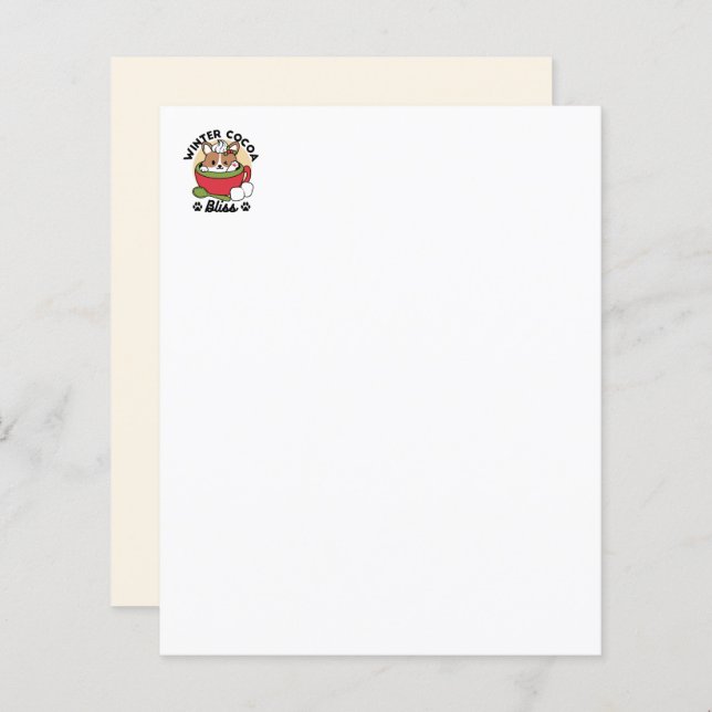 Papier Bliss de cacao d'hiver - Chien mignon en mode Mug (Devant / Derrière)