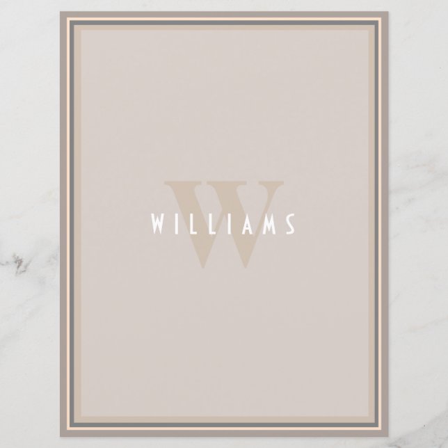 Papier Bloc-notes classique élégant pour monogramme de fa (Devant)