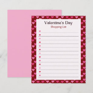 Papier Bloc-notes de la Saint-Valentin