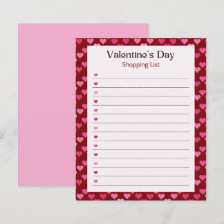 Papier Bloc-notes de la Saint-Valentin