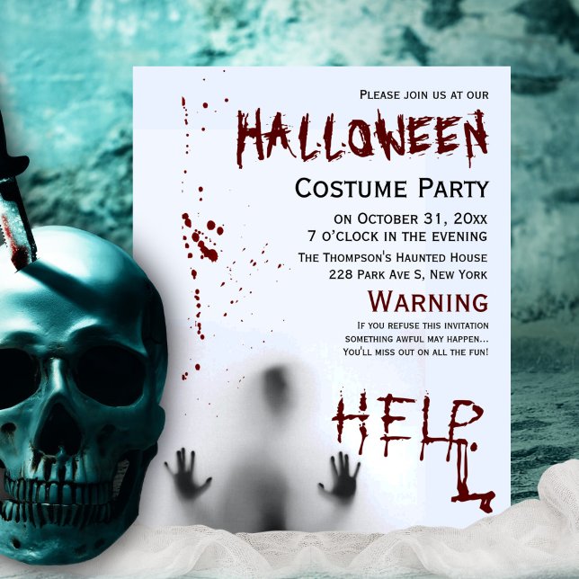 Papier Bloody Halloween Costume fête Budget Invitation (Créateur téléchargé)