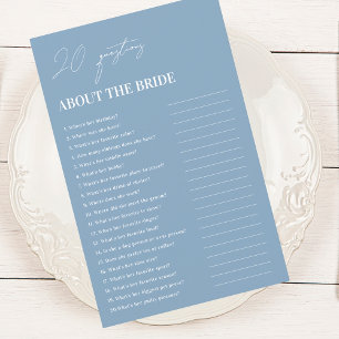 Papier Blue 20 Questions sur le jeu de mariée