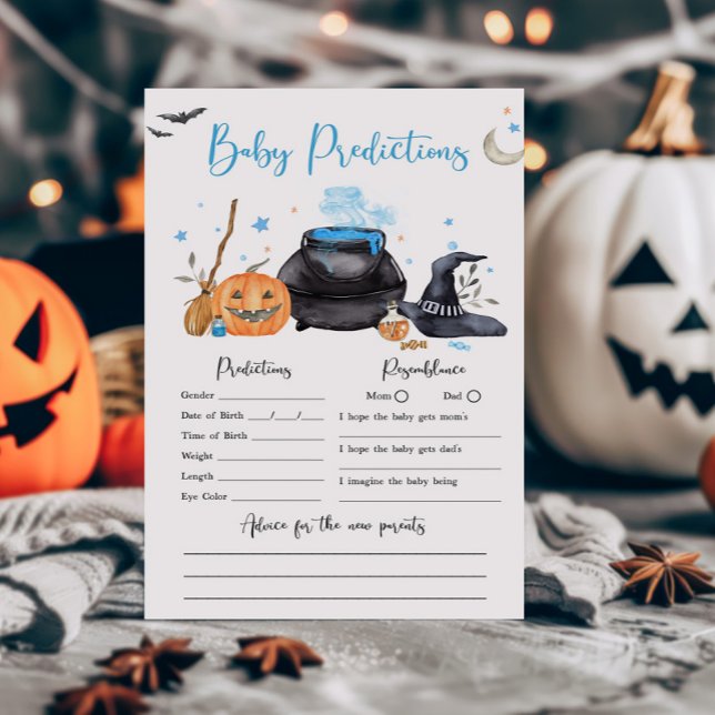 Papier Blue Baby est en train de brasser Baby Predictions (Baby is Brewing Baby Shower Baby Predictions Game)