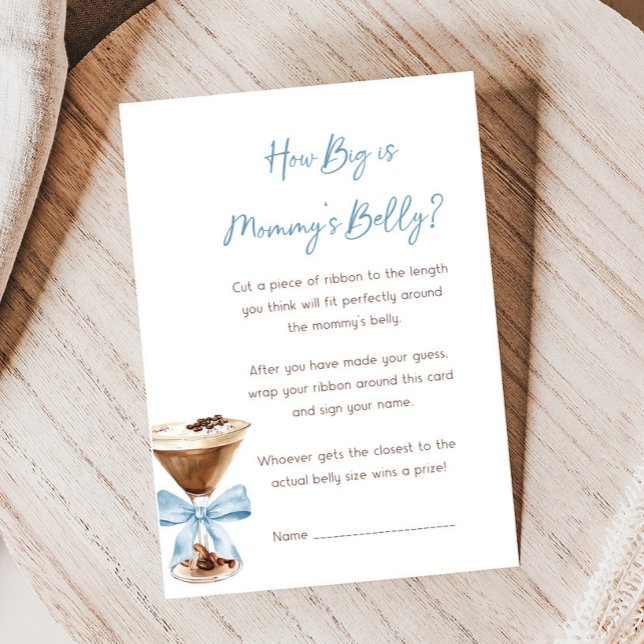Papier Blue Bow Espresso Martini Shower How Big Is Game (Espresso Baby Shower Game)