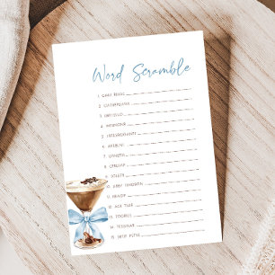 Papier Blue Bow Espresso Martini Shower Jeu de mots mêlés